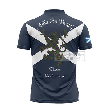 Cochrane Tartan Lion Rampant Zipper Polo Shirt Proudly Display Your Heritage with Alba Gu Brath and Clan Name