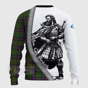 Cochrane Tartan Clan Crest Knitted Sweater with Highlander Warrior Celtic Style - Tartan Vibes Clothing