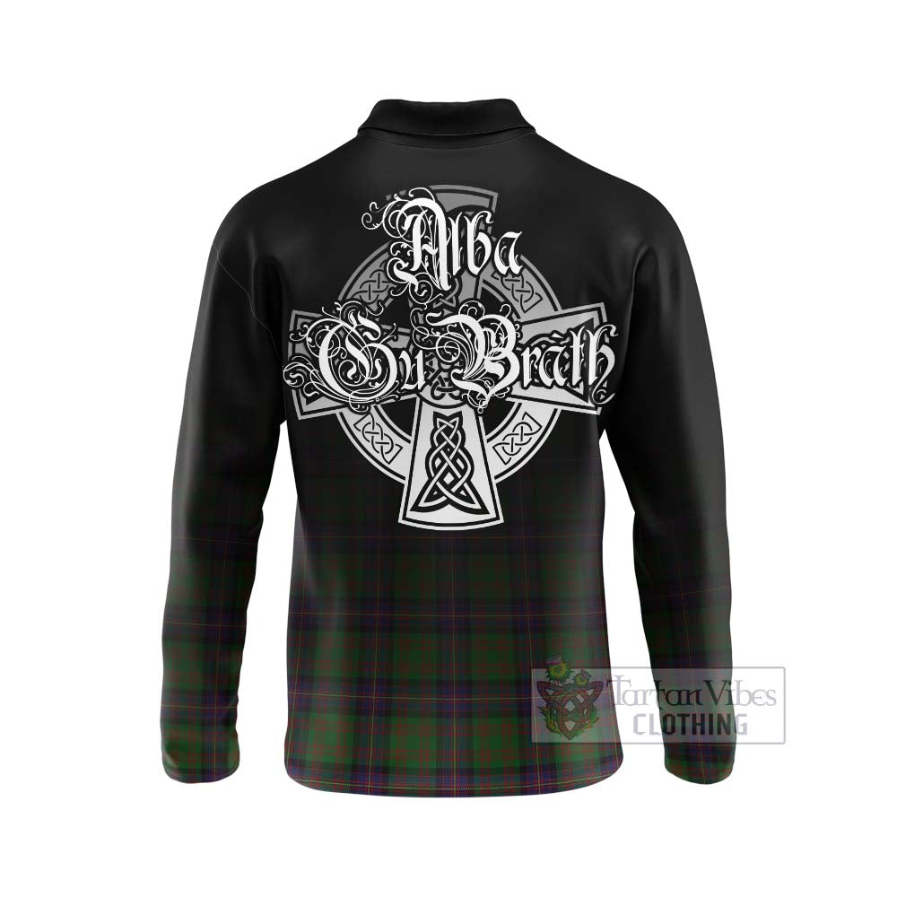 Tartan Vibes Clothing Cochrane Tartan Long Sleeve Polo Shirt Featuring Alba Gu Brath Family Crest Celtic Inspired