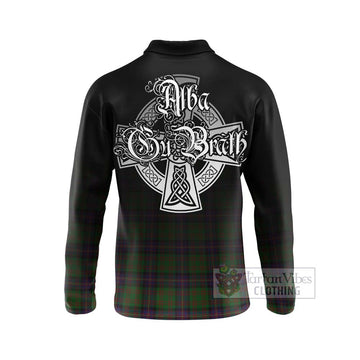 Cochrane Tartan Long Sleeve Polo Shirt Featuring Alba Gu Brath Family Crest Celtic Inspired