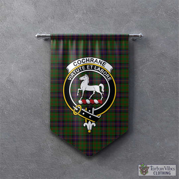 Cochrane Tartan Gonfalon, Tartan Banner with Family Crest