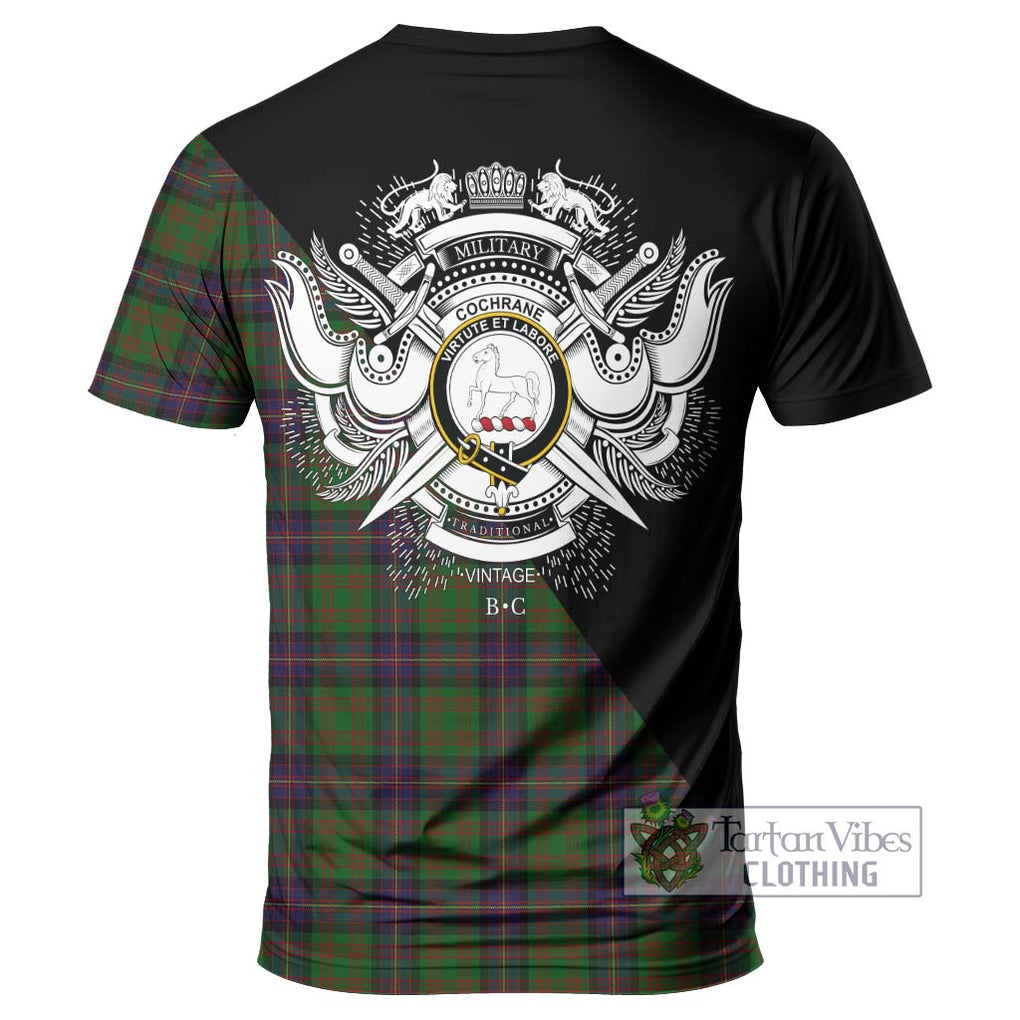 Cochrane Tartan T-Shirt with Family Crest and Military Logo Style - Tartanvibesclothing Shop