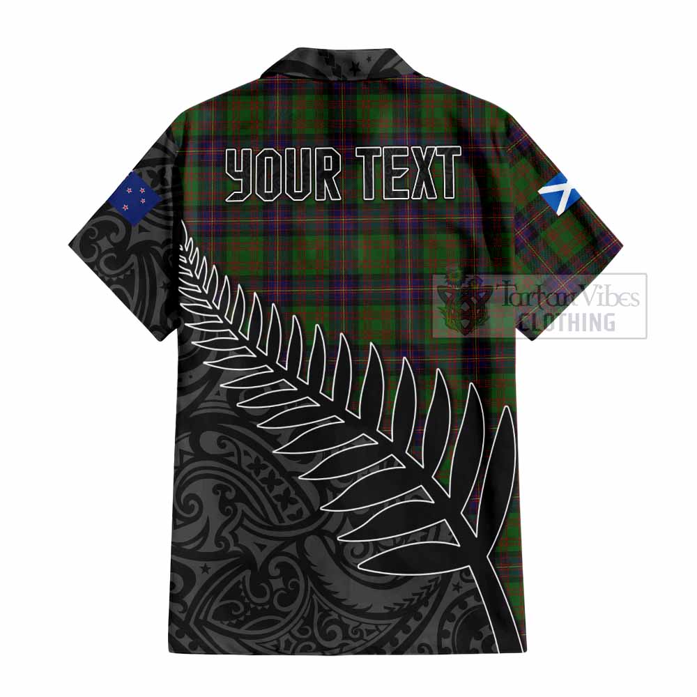 Tartan Vibes Clothing Cochrane Crest Tartan Short Sleeve Button Shirt with New Zealand Silver Fern Half Style