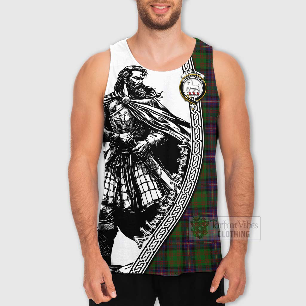Cochrane Tartan Clan Crest Men's Tank Top with Highlander Warrior Celtic Style - Tartan Vibes Clothing