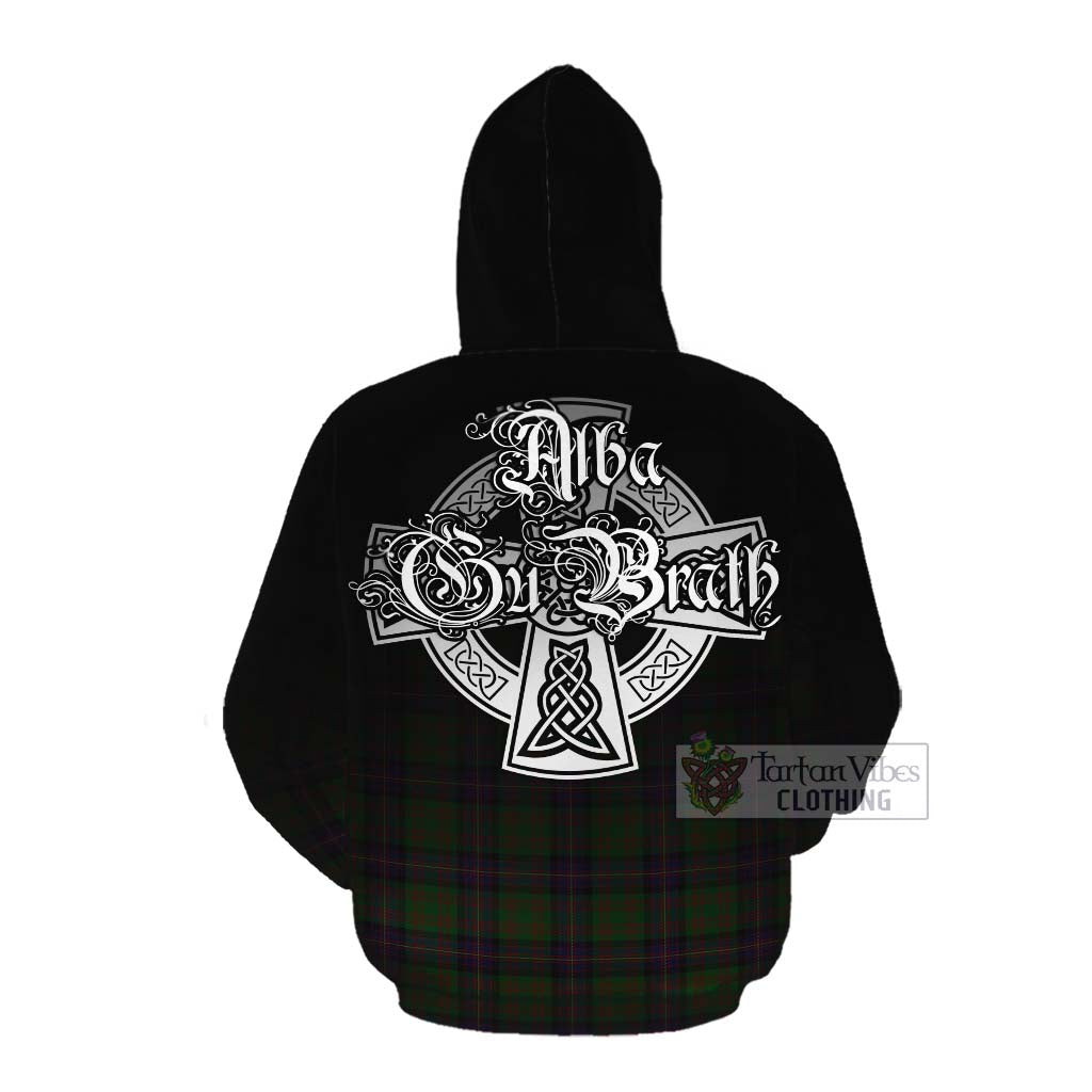 Tartan Vibes Clothing Cochrane Tartan Cotton Hoodie Featuring Alba Gu Brath Family Crest Celtic Inspired