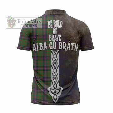 Cochrane Tartan Family Crest Zipper Polo Shirt Alba Gu Brath Be Brave Lion Ancient Style - Tartan Vibes Clothing