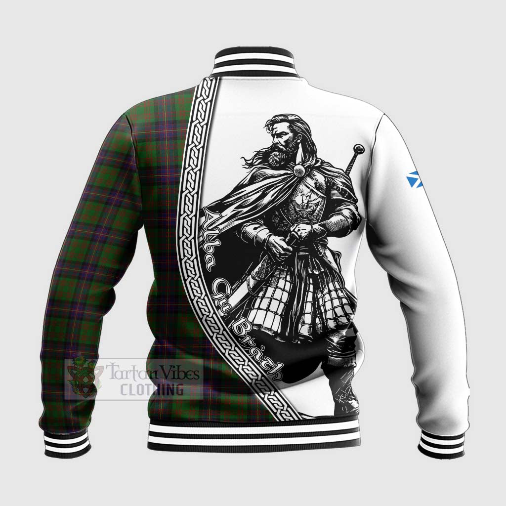 Tartan Vibes Clothing Cochrane Tartan Clan Crest Baseball Jacket with Highlander Warrior Celtic Style