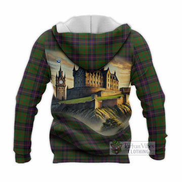 Cochrane Tartan Family Crest Knitted Hoodie with Scottish Ancient Castle Style - Tartan Vibes Clothing