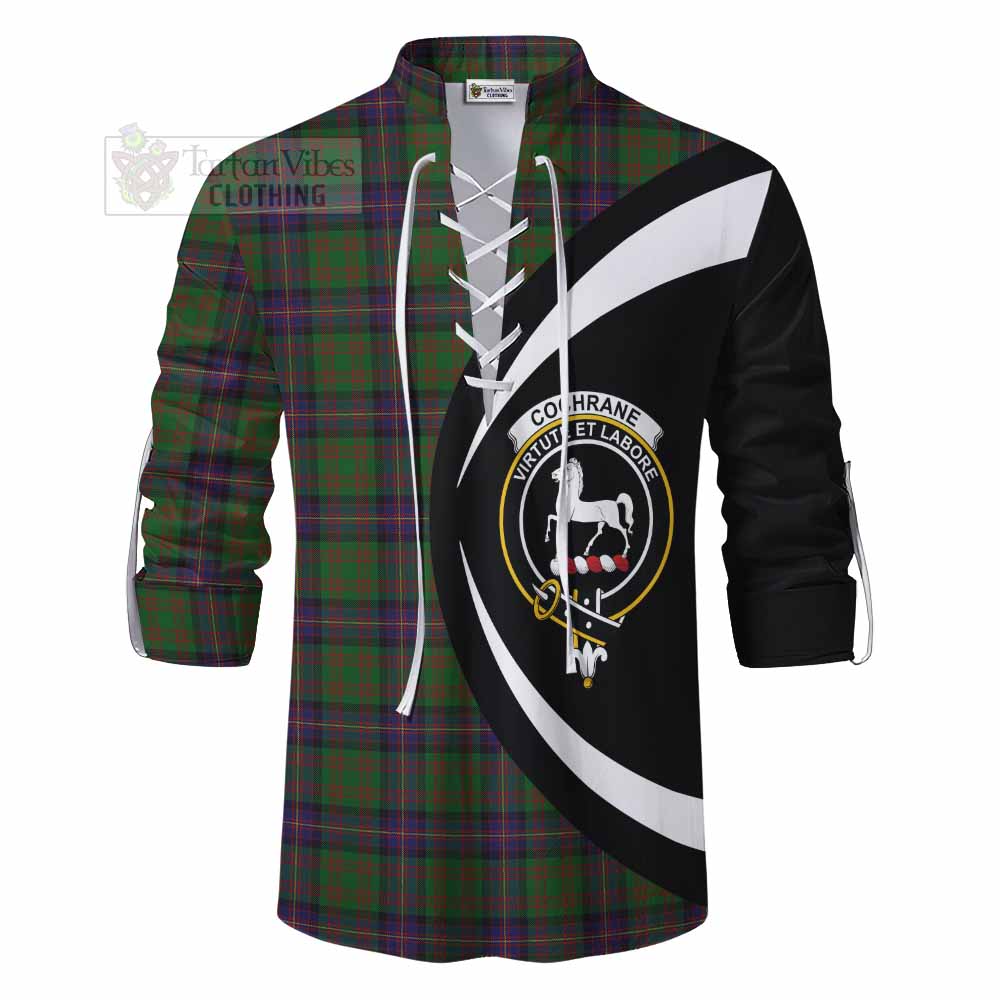 Cochrane Tartan Ghillie Kilt Shirt with Family Crest Circle Style - Tartan Vibes Clothing