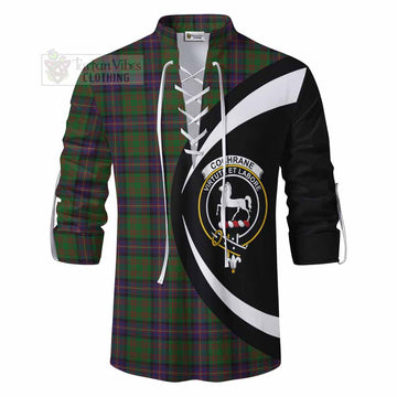 Cochrane Tartan Ghillie Kilt Shirt with Family Crest Circle Style