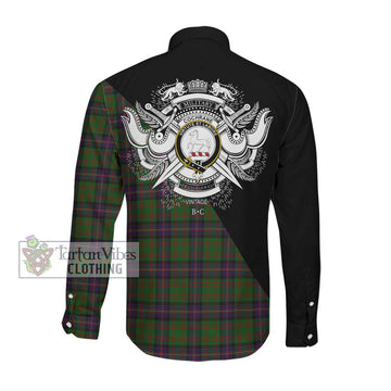 Cochrane Tartan Long Sleeve Button Shirt with Family Crest and Military Logo Style