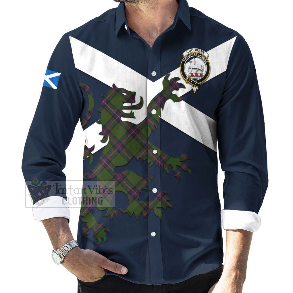 Tartan Vibes Clothing Cochrane Tartan Lion Rampant Long Sleeve Button Shirt – Proudly Display Your Heritage with Alba Gu Brath and Clan Name