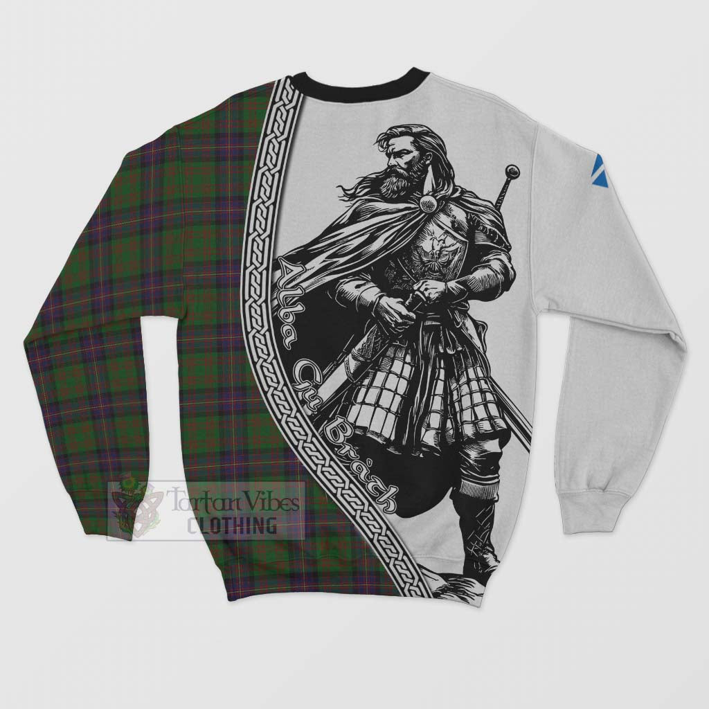 Tartan Vibes Clothing Cochrane Tartan Clan Crest Sweatshirt with Highlander Warrior Celtic Style