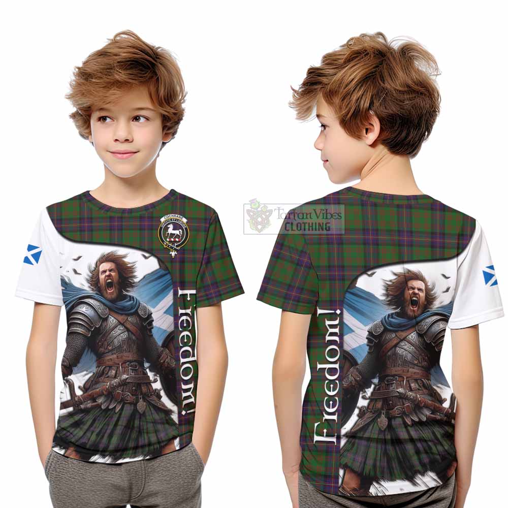 Tartan Vibes Clothing Cochrane Crest Tartan Kid T-Shirt Inspired by the Freedom of Scottish Warrior