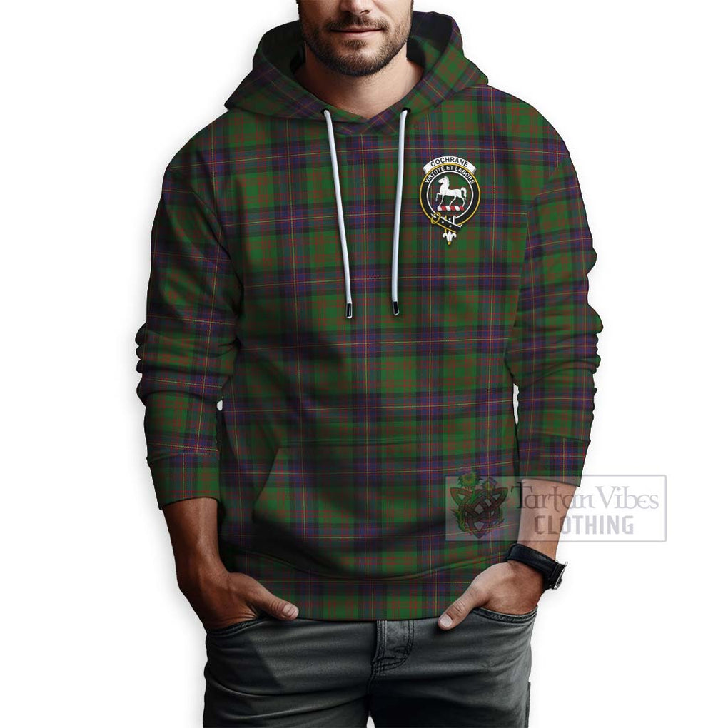 Tartan Vibes Clothing Cochrane Tartan Hoodie with Family Crest Celtic Skull Style