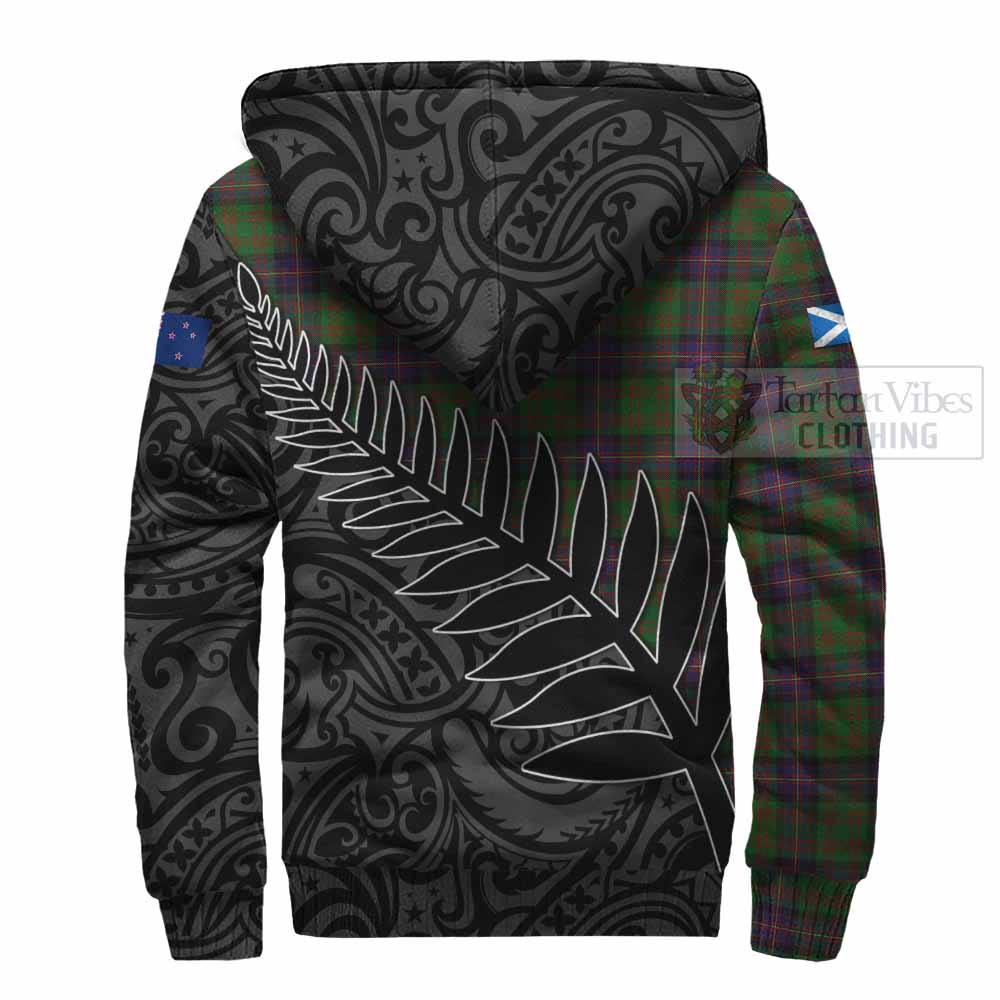 Tartan Vibes Clothing Cochrane Crest Tartan Sherpa Hoodie with New Zealand Silver Fern Half Style