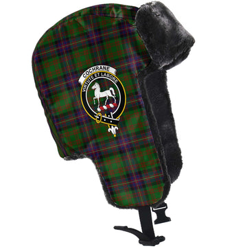 Cochrane Tartan Winter Trapper Hat with Family Crest