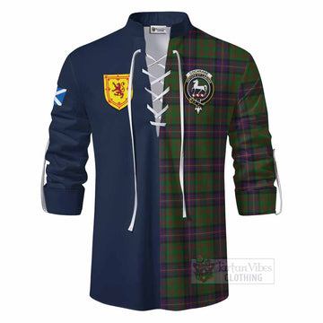 Cochrane Tartan Ghillie Kilt Shirt Alba with Scottish Lion Royal Arm Half Style