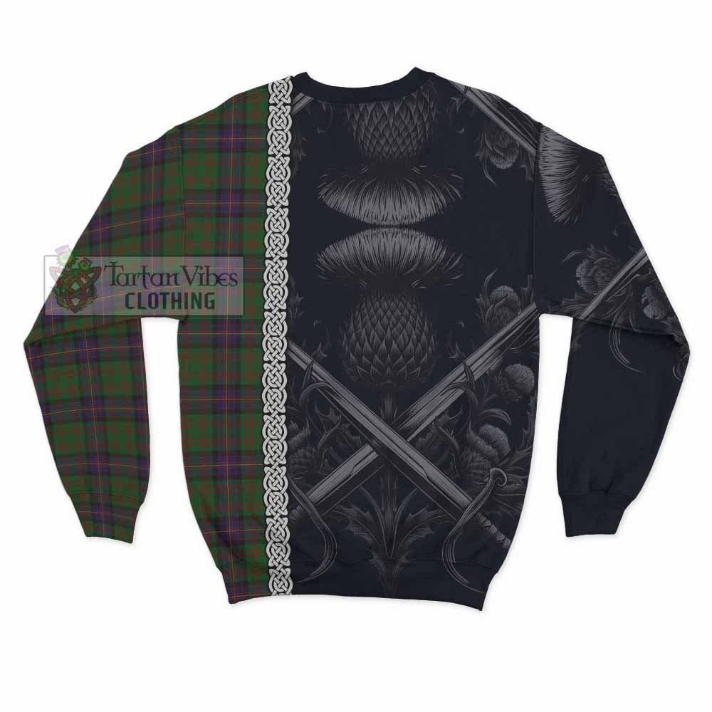 Tartan Vibes Clothing Cochrane Tartan Sweatshirt with Family Crest Cross Sword Thistle Celtic Vibes