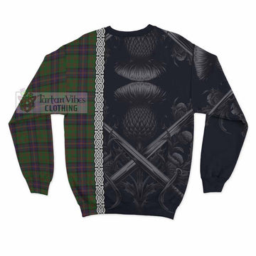 Cochrane Tartan Sweatshirt with Family Crest Cross Sword Thistle Celtic Vibes