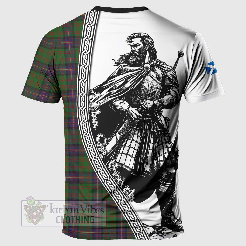 Tartan Vibes Clothing Cochrane Tartan Clan Crest T-Shirt with Highlander Warrior Celtic Style