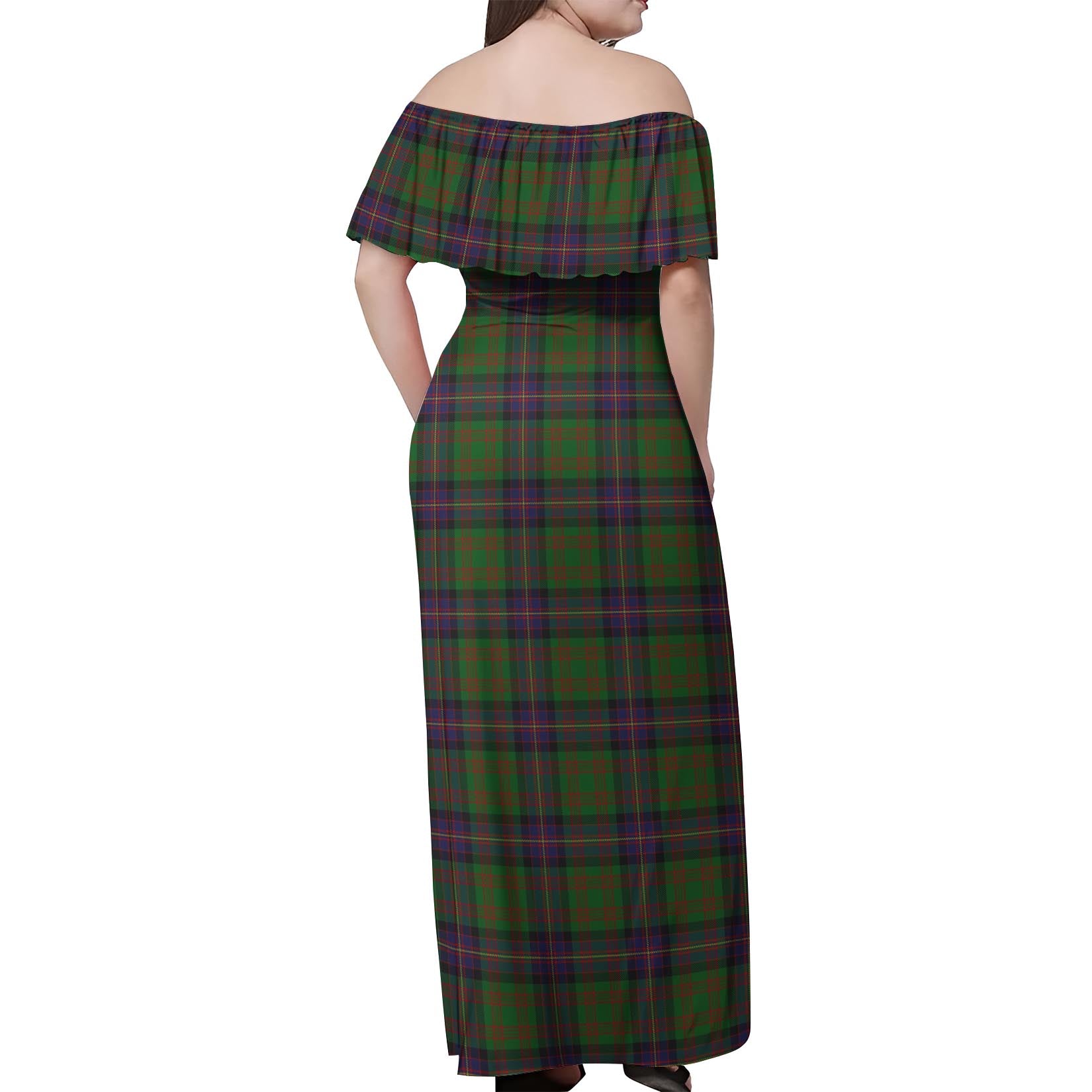 Cochrane Tartan Off Shoulder Long Dress - Tartanvibesclothing