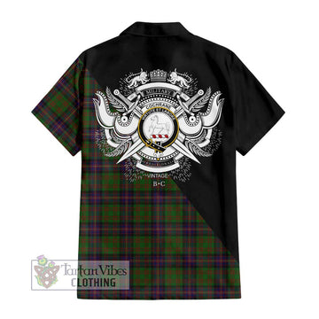 Cochrane Tartan Short Sleeve Button Shirt with Family Crest and Military Logo Style