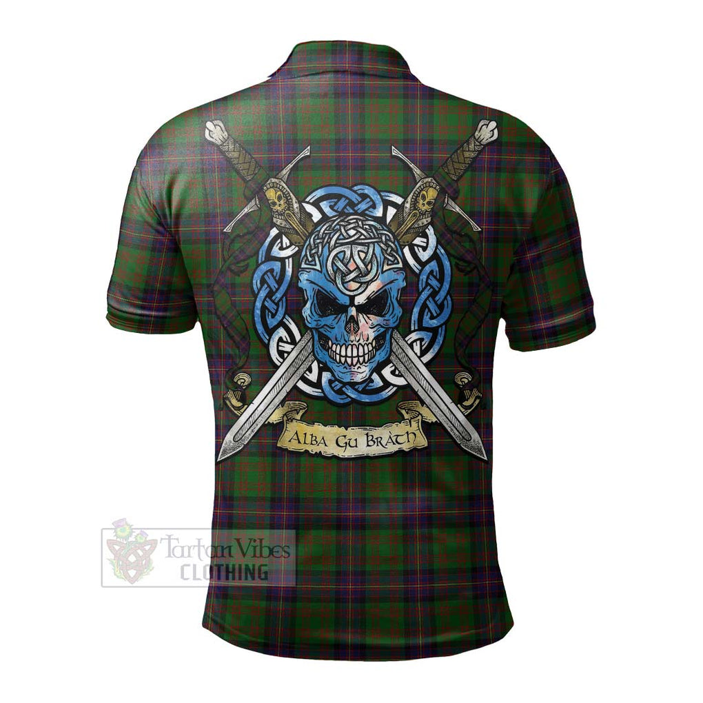 Tartan Vibes Clothing Cochrane Tartan Polo Shirt with Family Crest Celtic Skull Style