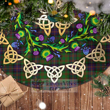 Cochrane Tartan Christmas Tree Skirt with Thistle Celtic Knot Style