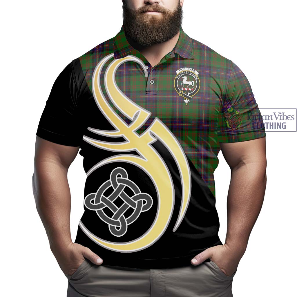 Cochrane Tartan Polo Shirt with Family Crest and Celtic Symbol Style - Tartan Vibes Clothing