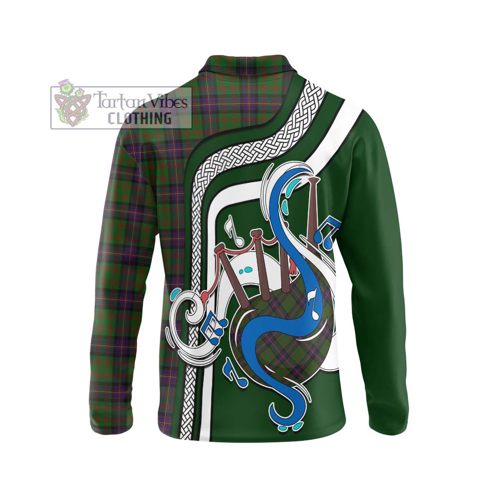 Tartan Vibes Clothing Cochrane Tartan Long Sleeve Polo Shirt with Epic Bagpipe Style