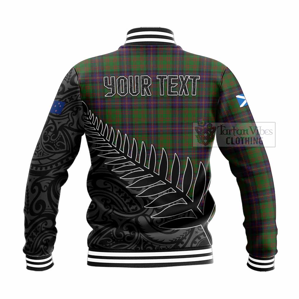 Tartan Vibes Clothing Cochrane Crest Tartan Baseball Jacket with New Zealand Silver Fern Half Style