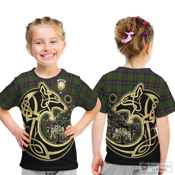 Cochrane Tartan Kid T-Shirt with Family Crest Celtic Wolf Style - Tartan Vibes Clothing