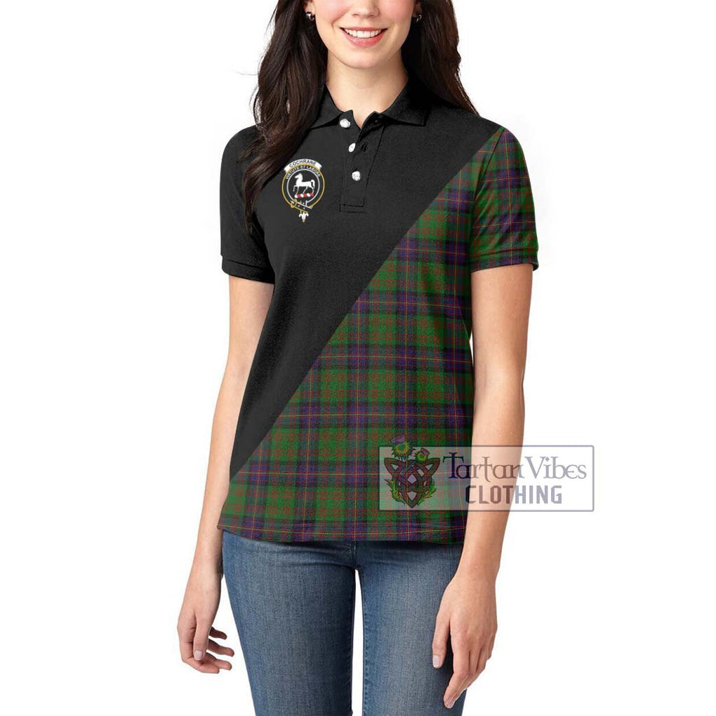 Cochrane Tartan Women's Polo Shirt with Family Crest and Military Logo Style - Tartanvibesclothing Shop