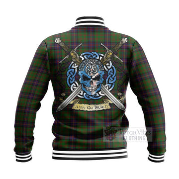 Cochrane Tartan Baseball Jacket with Family Crest Celtic Skull Style