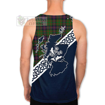 Cochrane Tartan Men's Tank Top Featuring Thistle and Scotland Map