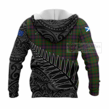 Cochrane Crest Tartan Knitted Hoodie with New Zealand Silver Fern Half Style