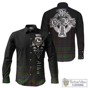 Cochrane Tartan Long Sleeve Button Up Featuring Alba Gu Brath Family Crest Celtic Inspired