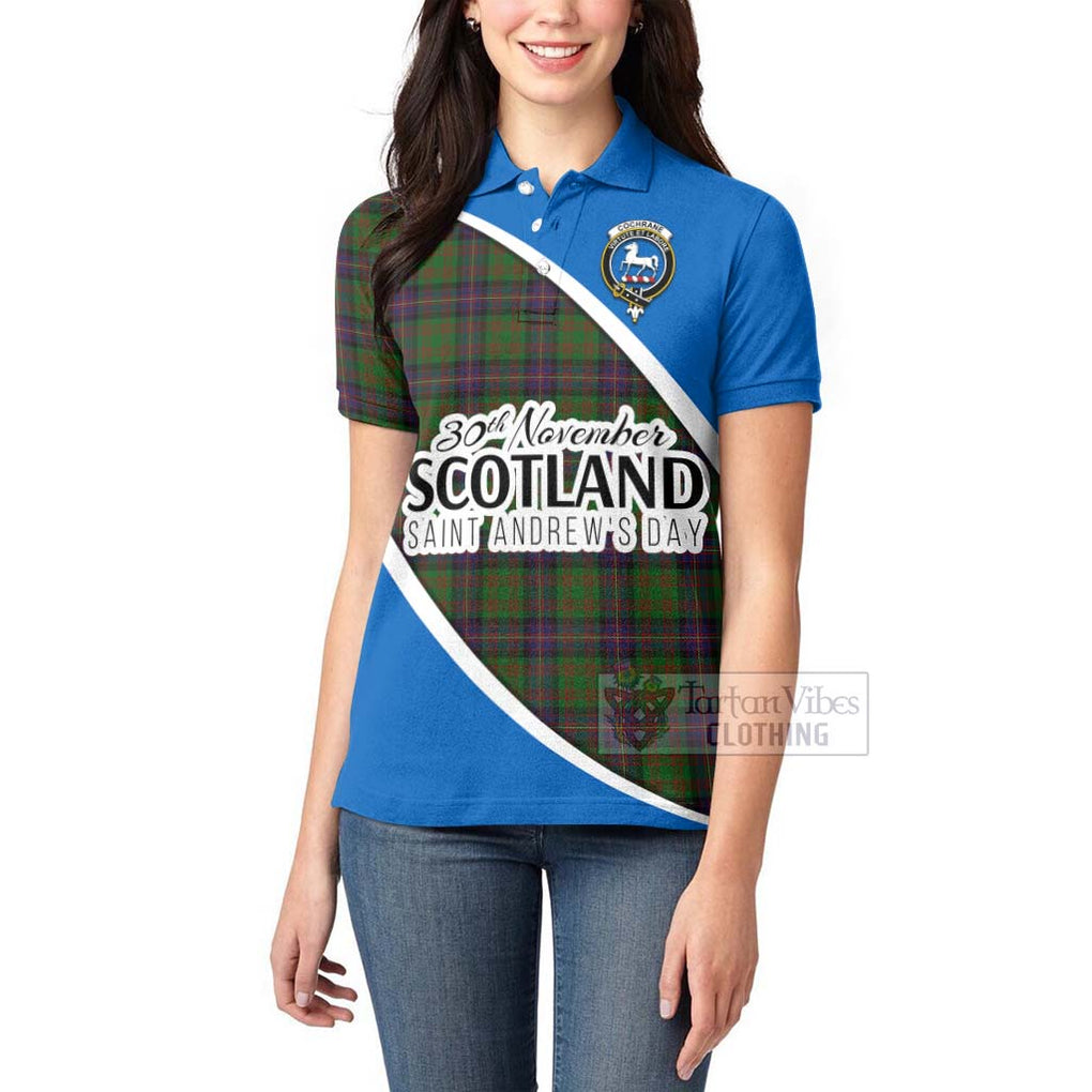 Tartan Vibes Clothing Cochrane Family Crest Tartan Women's Polo Shirt Celebrate Saint Andrew's Day in Style