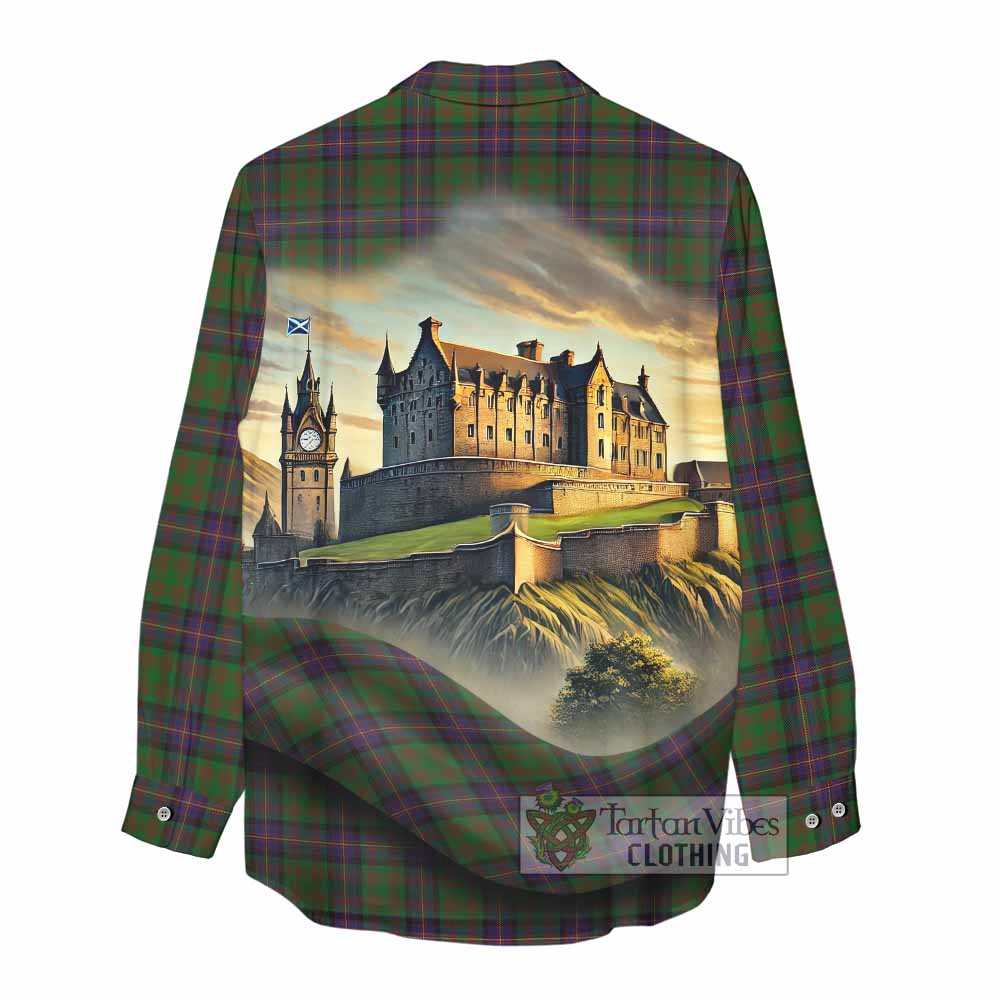 Cochrane Tartan Family Crest Women's Casual Shirt with Scottish Ancient Castle Style - Tartan Vibes Clothing