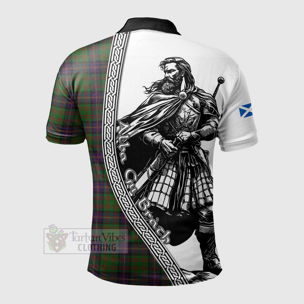 Tartan Vibes Clothing Cochrane Tartan Clan Crest Polo Shirt with Highlander Warrior Celtic Style