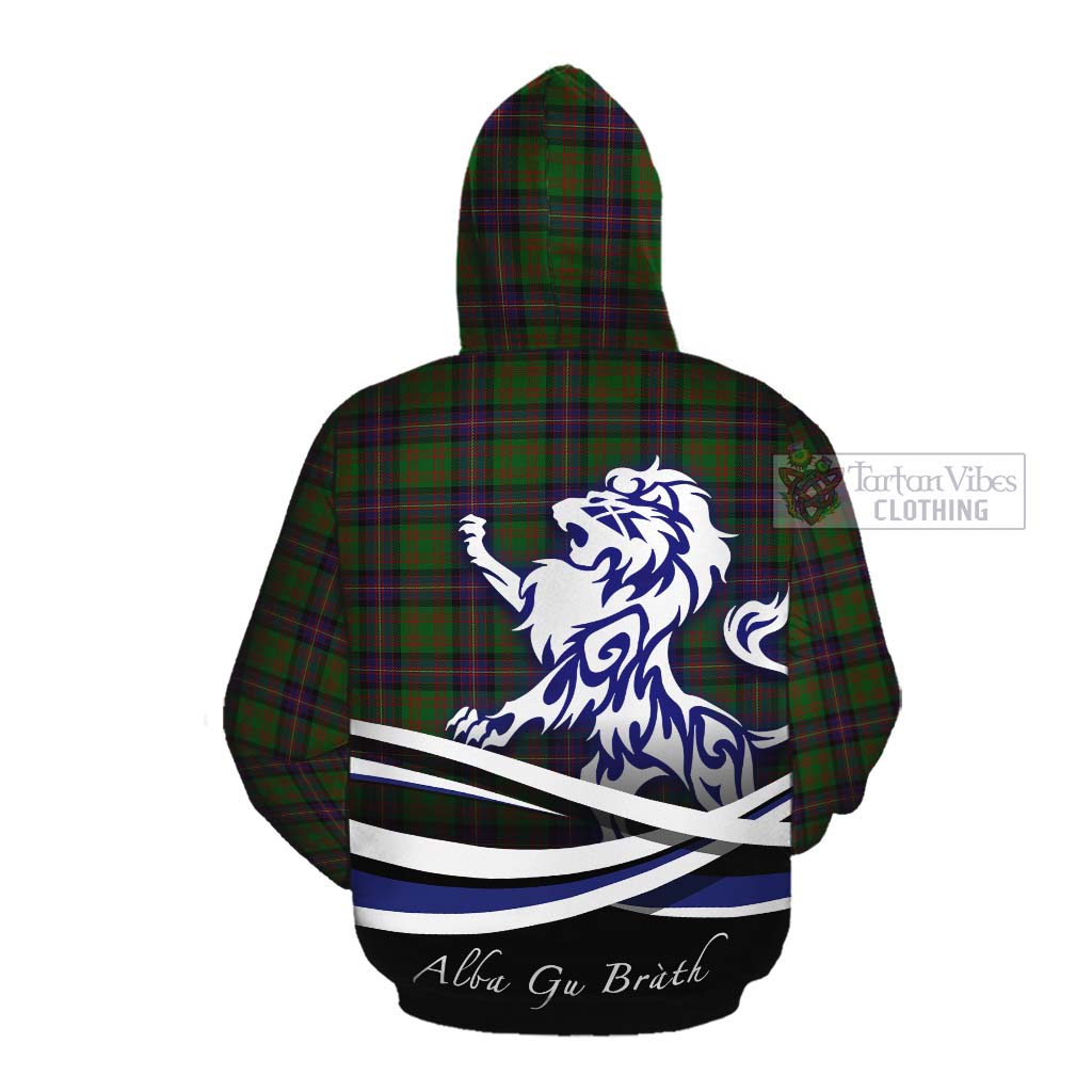 Tartan Vibes Clothing Cochrane Tartan Cotton Hoodie with Alba Gu Brath Regal Lion Emblem