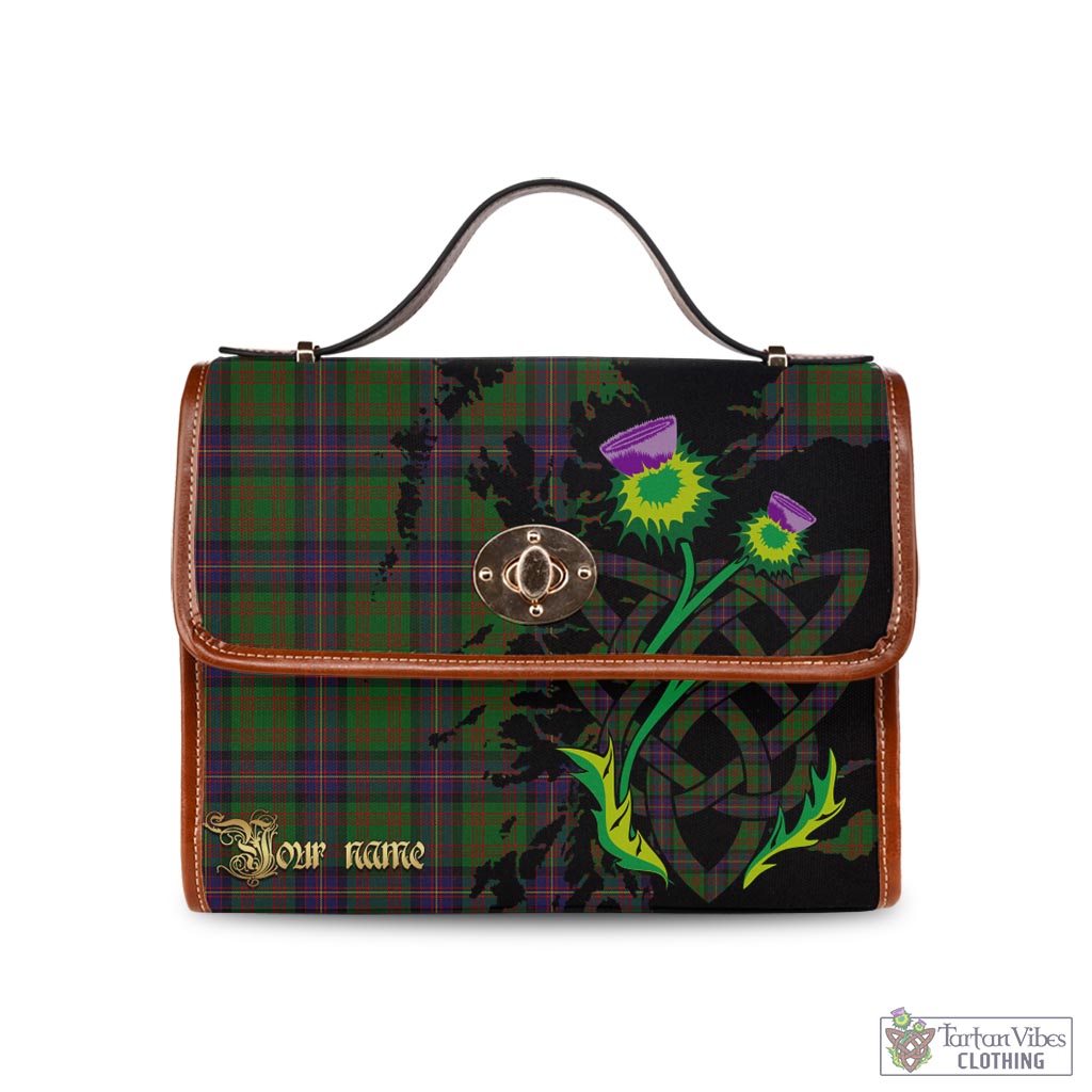 Tartan Vibes Clothing Cochrane Tartan Waterproof Canvas Bag with Scotland Map and Thistle Celtic Accents