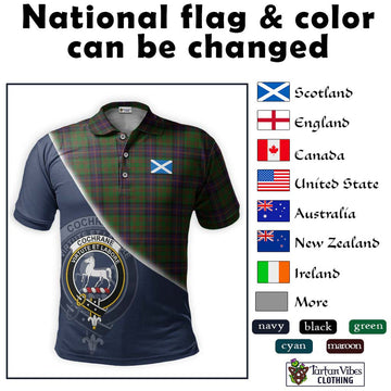 Cochrane Tartan Polo Shirt with Personalised National Flag and Family Crest Half Style