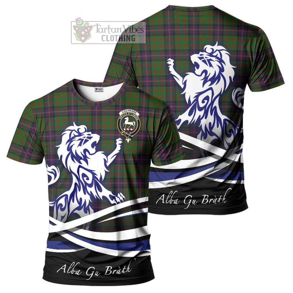 Tartan Vibes Clothing Cochrane Tartan Cotton T-shirt with Alba Gu Brath Regal Lion Emblem