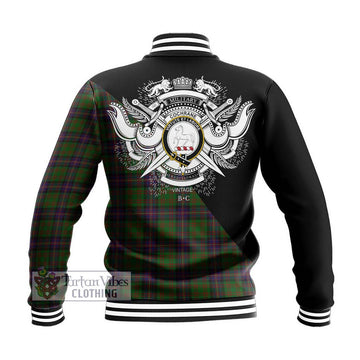 Cochrane Tartan Baseball Jacket with Family Crest and Military Logo Style