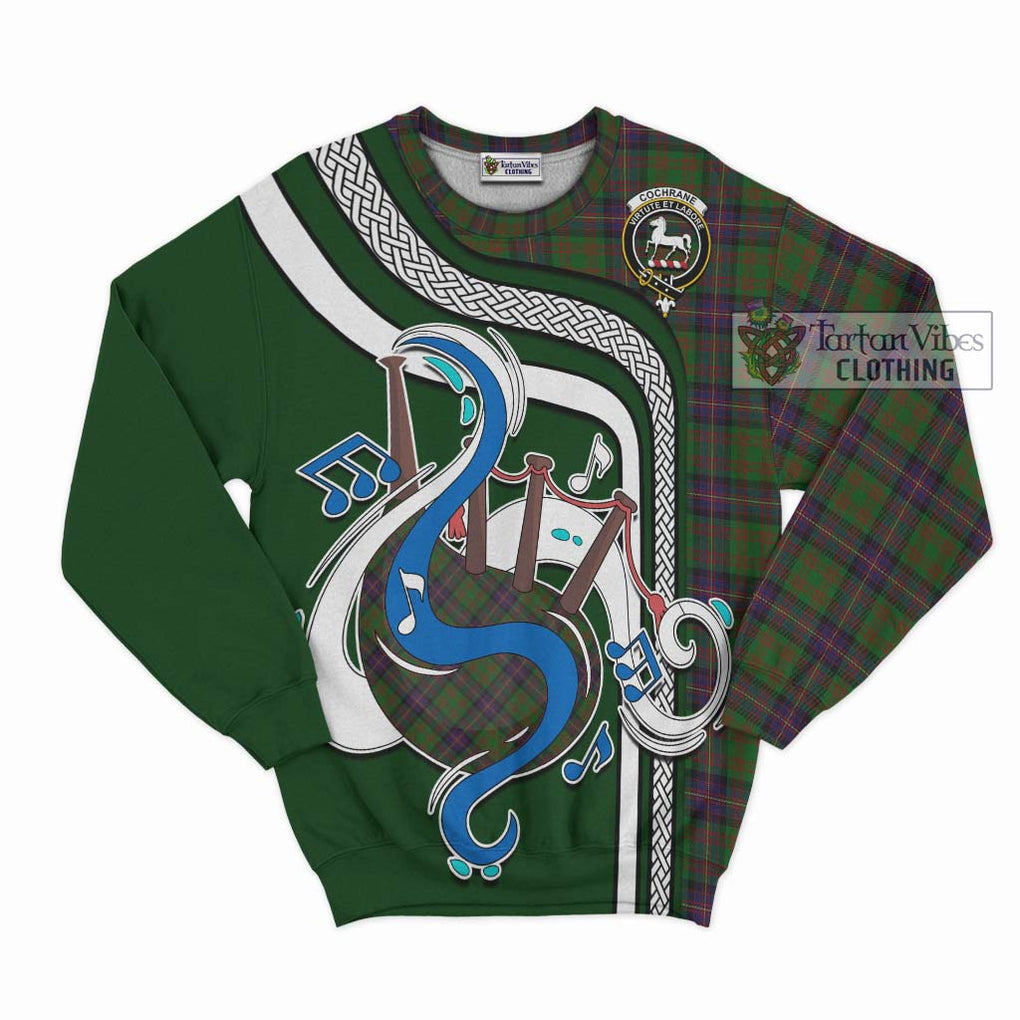 Cochrane Tartan Sweatshirt with Epic Bagpipe Style - Tartanvibesclothing Shop