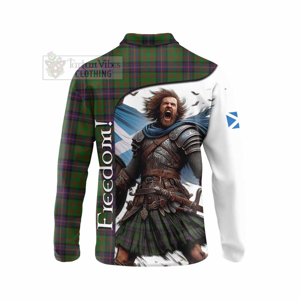 Tartan Vibes Clothing Cochrane Crest Tartan Long Sleeve Polo Shirt Inspired by the Freedom of Scottish Warrior