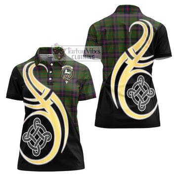 Cochrane Tartan Women's Polo Shirt with Family Crest and Celtic Symbol Style