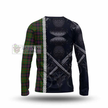 Cochrane Tartan Long Sleeve T-Shirt with Family Crest Cross Sword Thistle Celtic Vibes